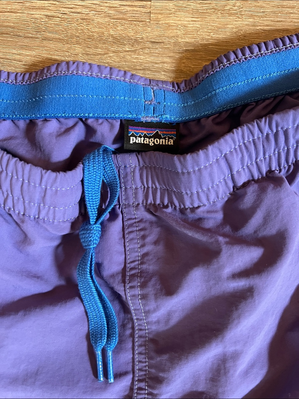 Patagonia Purple Womens Shorts with Blue Waistband Accent - Picture 4 of 6